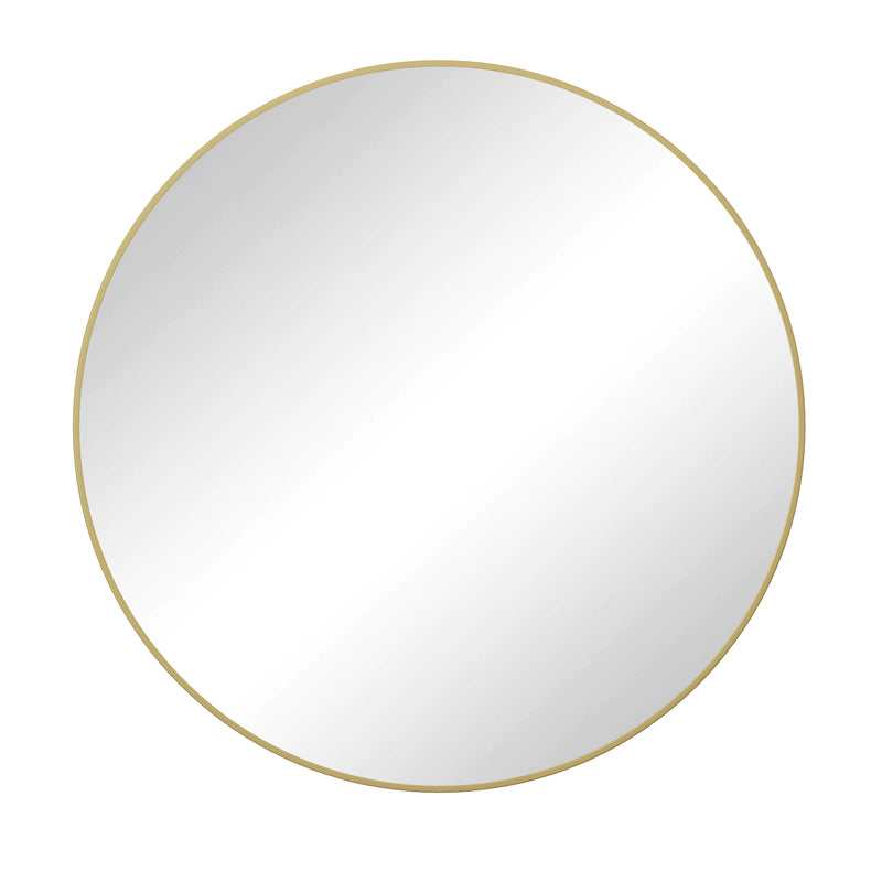 Wall Mirror 28 Inch Gold Circular Mirror Metal Framed Mirror Round Vanity Mirror Dressing Mirror, for Bathroom, Living Room, Bedroom Wall Decor