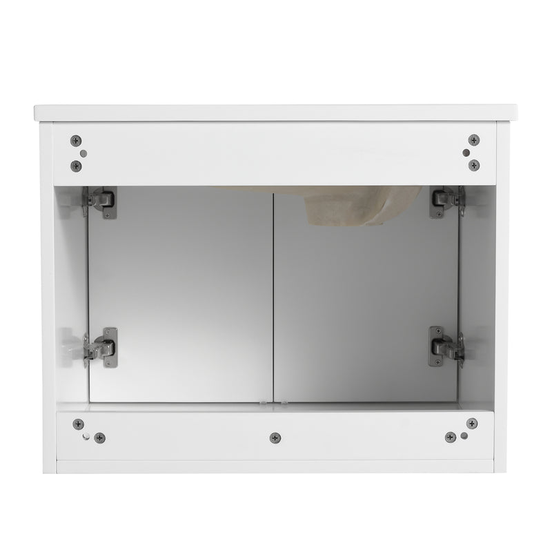 24 Inch Wall Mounted  Bathroom Vanity With SInk, Soft Close Doors, For Small Bathroom (KD-PACKING)