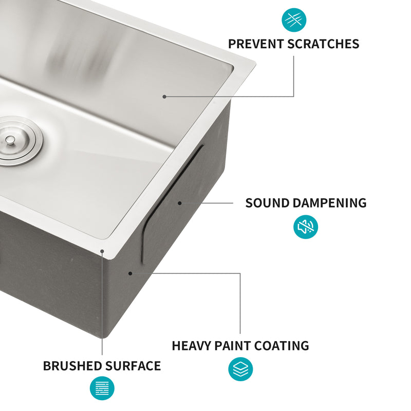 33 Inch Undermount Sink - 33"x19"x10" Undermount Stainless Steel Kitchen Sink 16 Gauge 10 Inch Deep Single Bowl Kitchen Sink Basin