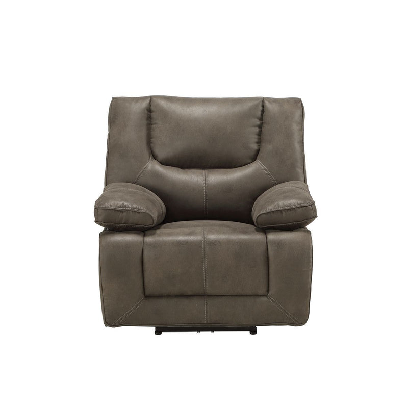 Harumi Recliner (Power Motion), Gray Leather-Aire