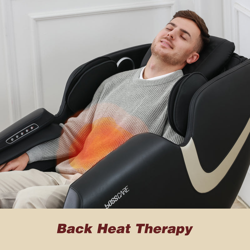 Massage Chair Recliner with Zero Gravity Airbag Massage Bluetooth Speaker Foot Roller Black