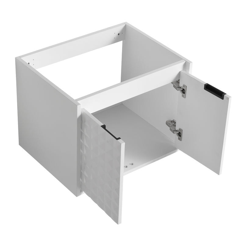 24 Inch Wall Mounted  Bathroom Vanity With SInk, Soft Close Doors, For Small Bathroom (KD-PACKING)