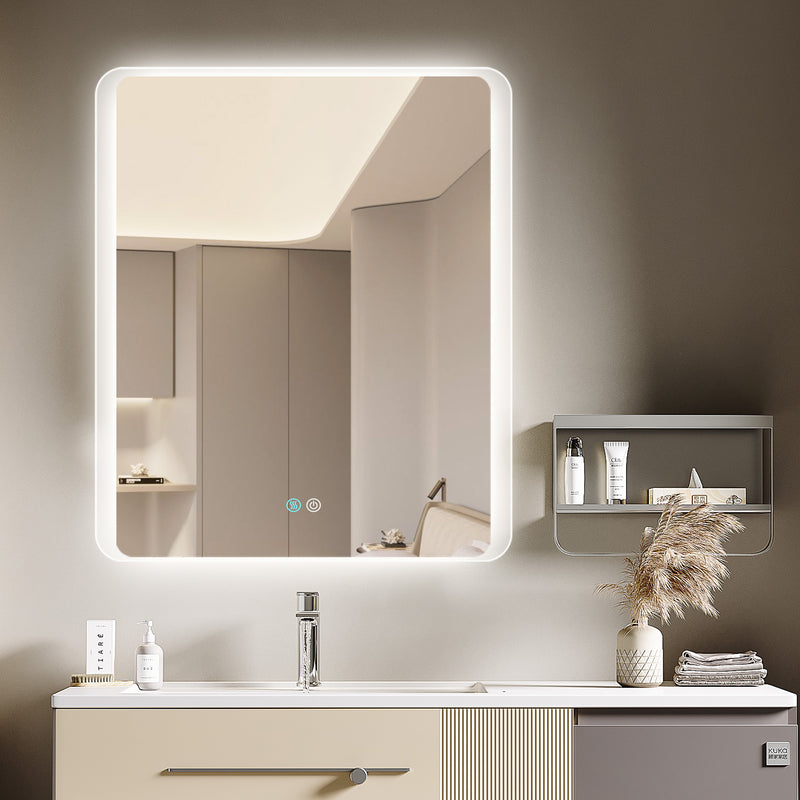 30 x 36 LED Mirror for Bathroom, LED Vanity Mirror, Adjustable 3 Color, Dimmable Vanity Mirror with Lights, Anti-Fog, Touch Control Wall Mounted Bathroom Mirror,Vertical