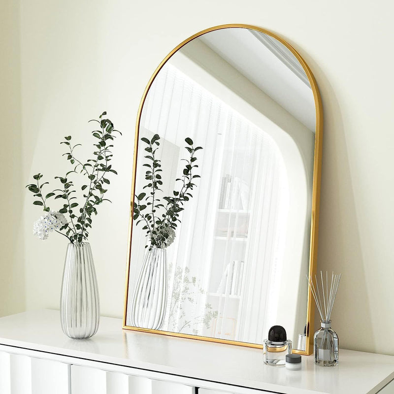 Gold 20x30 INCH Metal Arch Barhroom mirror