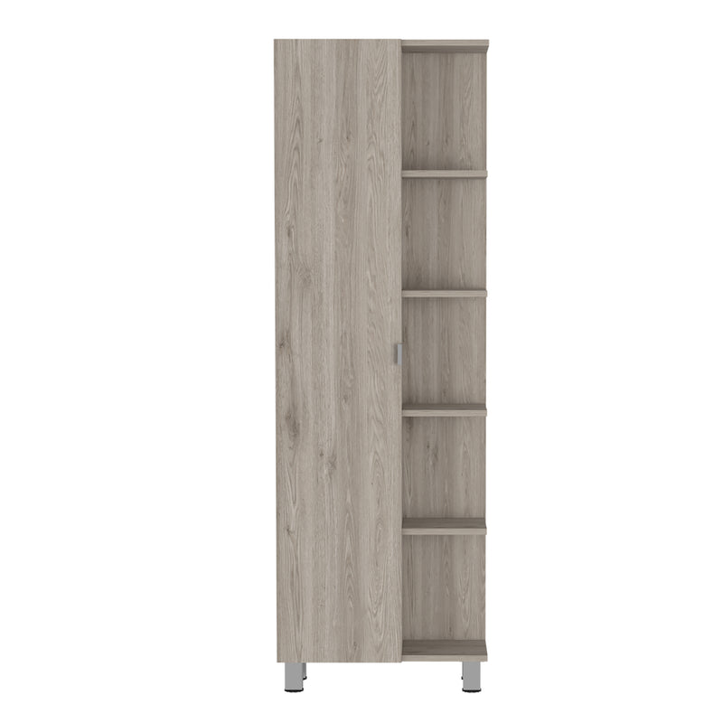 Portland 5-Shelf Linen Cabinet Light Grey