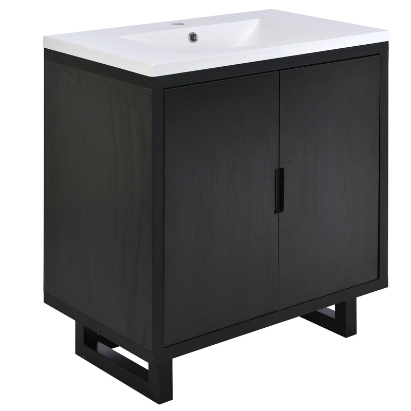 30" Bathroom vanity Set with Sink, Combo Cabinet, Bathroom Storage Cabinet, Solid Wood Frame