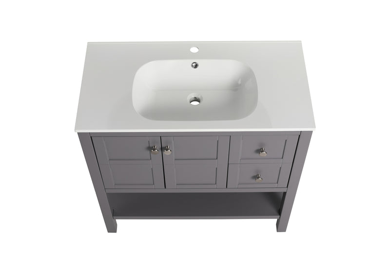 Bathroom Vanity With Soft Close Drawers and Gel Basin,36x18