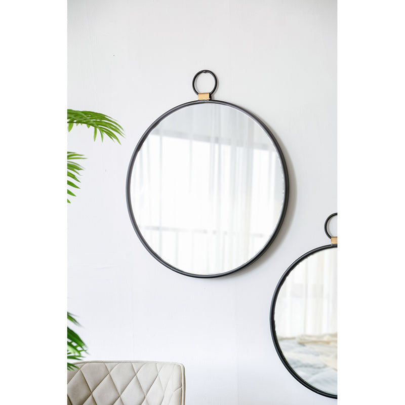 24" x 27"  Wall Mirror with Black Frame, Contemporary Minimalist Accent Mirror for Living Room, Foyer, Entryway, Bedroom