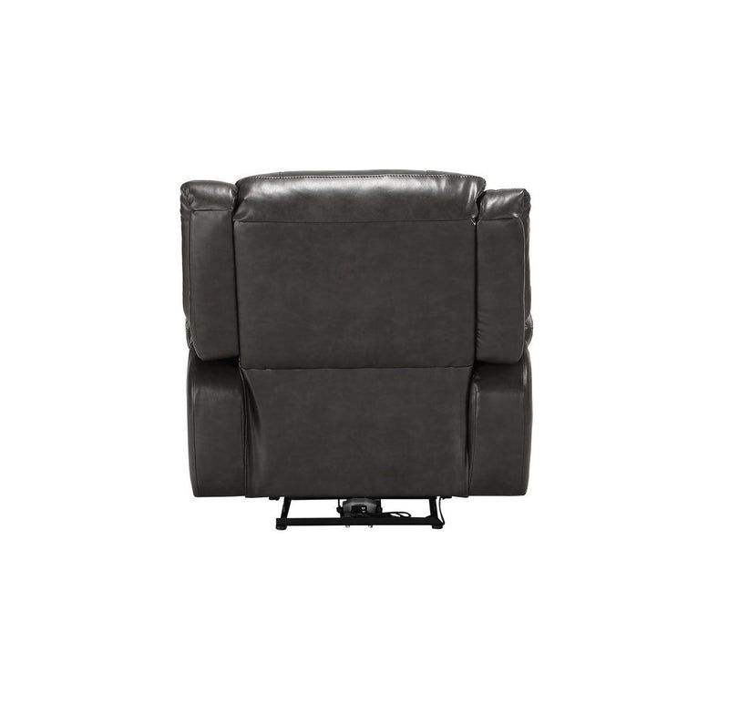 Imogen Recliner (Power Motion), Gray Leather-Aire