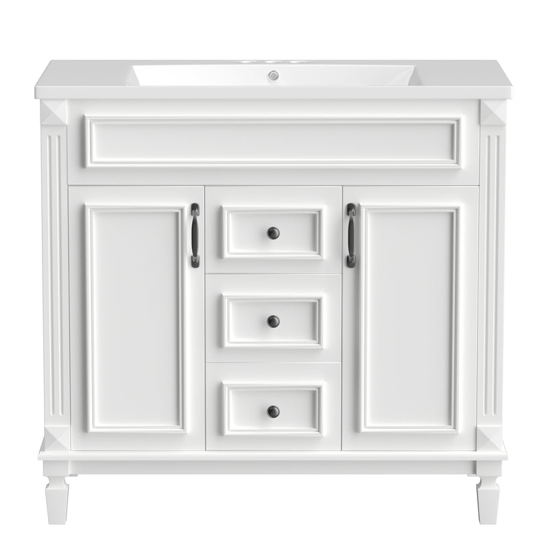 36'' Bathroom Vanity with Top Sink, Modern Bathroom Storage Cabinet with 2 Soft Closing Doors and 2 Drawers, Single Sink Bathroom Vanity