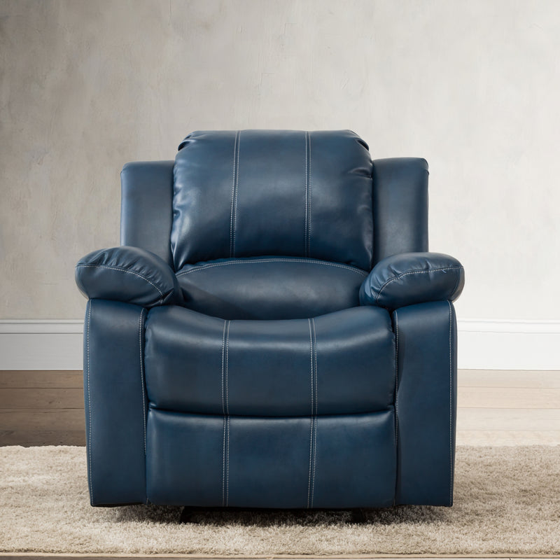 Charlotte Navy Blue Leather Gel Recliner