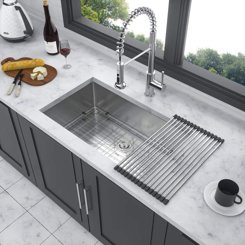 33 Inch Undermount Sink - 33"x19"x10" Undermount Stainless Steel Kitchen Sink 16 Gauge 10 Inch Deep Single Bowl Kitchen Sink Basin