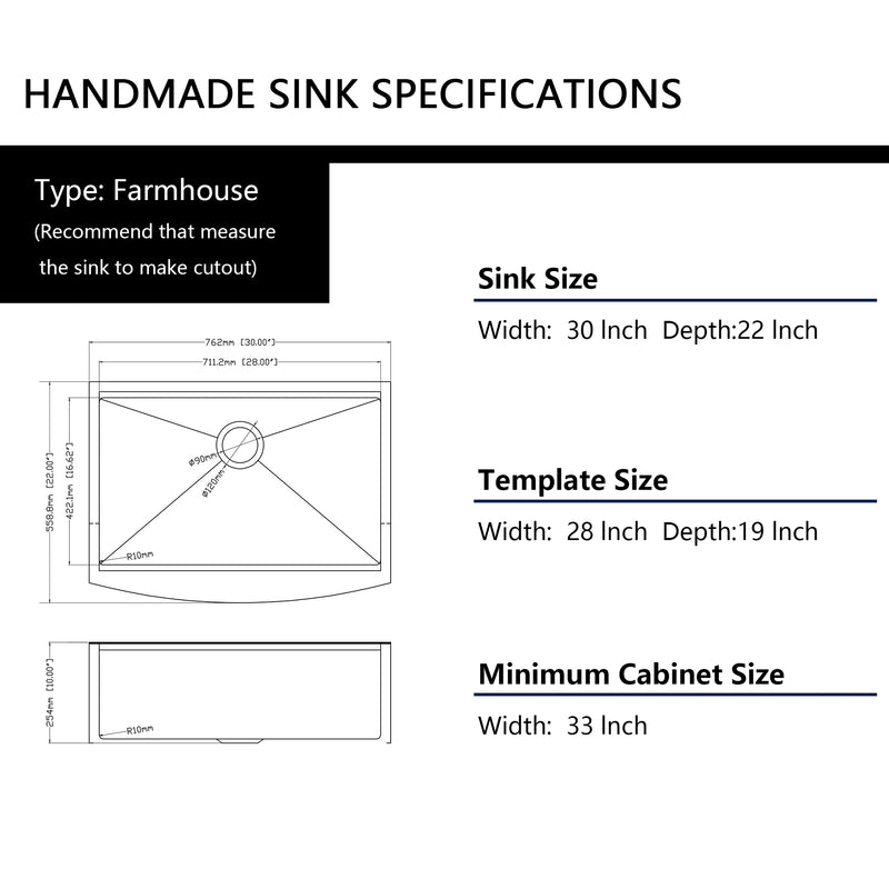 30 Black Farmhouse Sink - 30x22 Gunmetal Black Single Bowl Workstation Farm Kitchen Sink 16 Gauge Apron Front Stainless Ledge