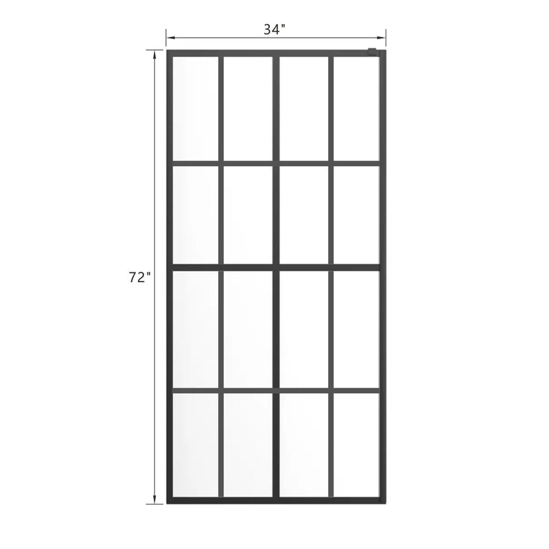 Goodyo 34" X 72" Shower Door Walk-in Black Finish