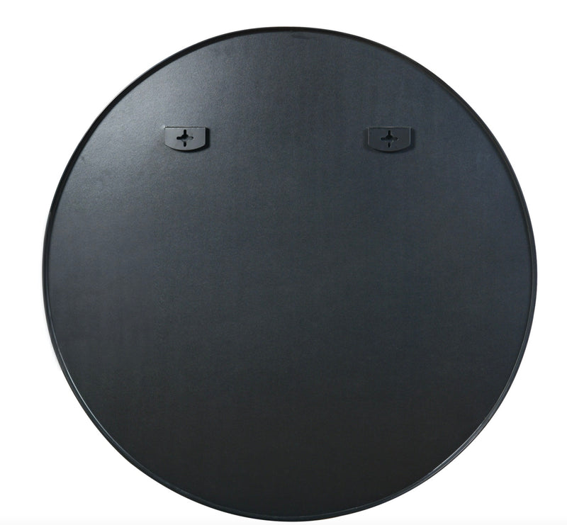 Black 39 Inch Metal Round Bathroom Mirror