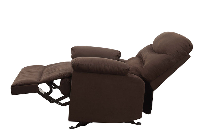 Arcadia Glider Recliner (Motion) in Chocolate Microfiber