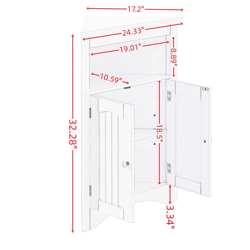 sideboard cabinet,corner cabinet,Bathroom Floor Corner Cabinet with Doors and Shelves, Kitchen, Living Room,Free Standing Storage Cabinet for Bathroom