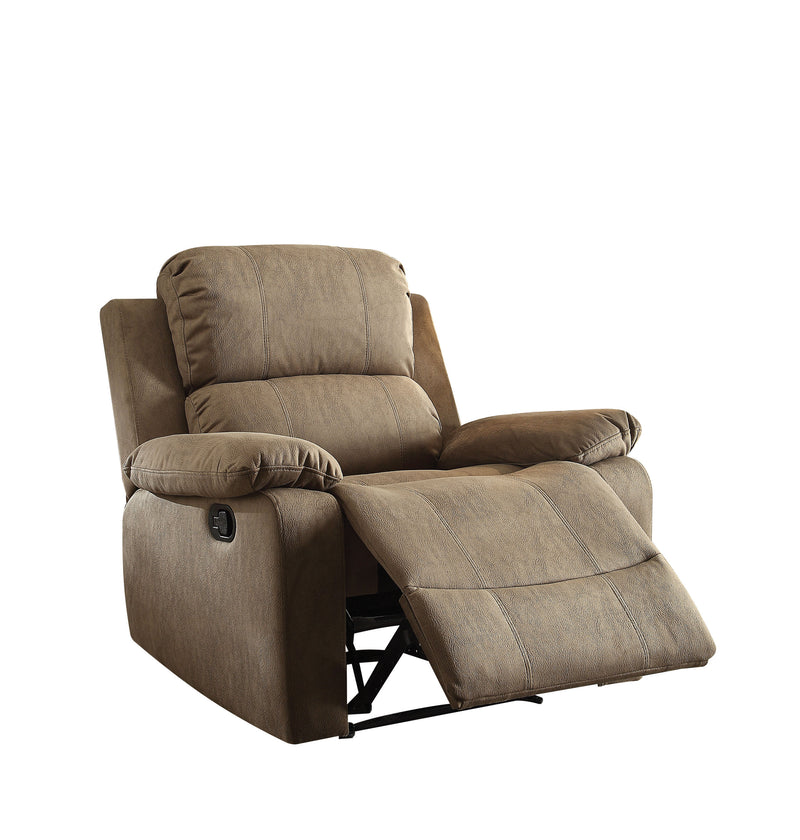 Bina Recliner (Motion) in Taupe Polished Microfiber