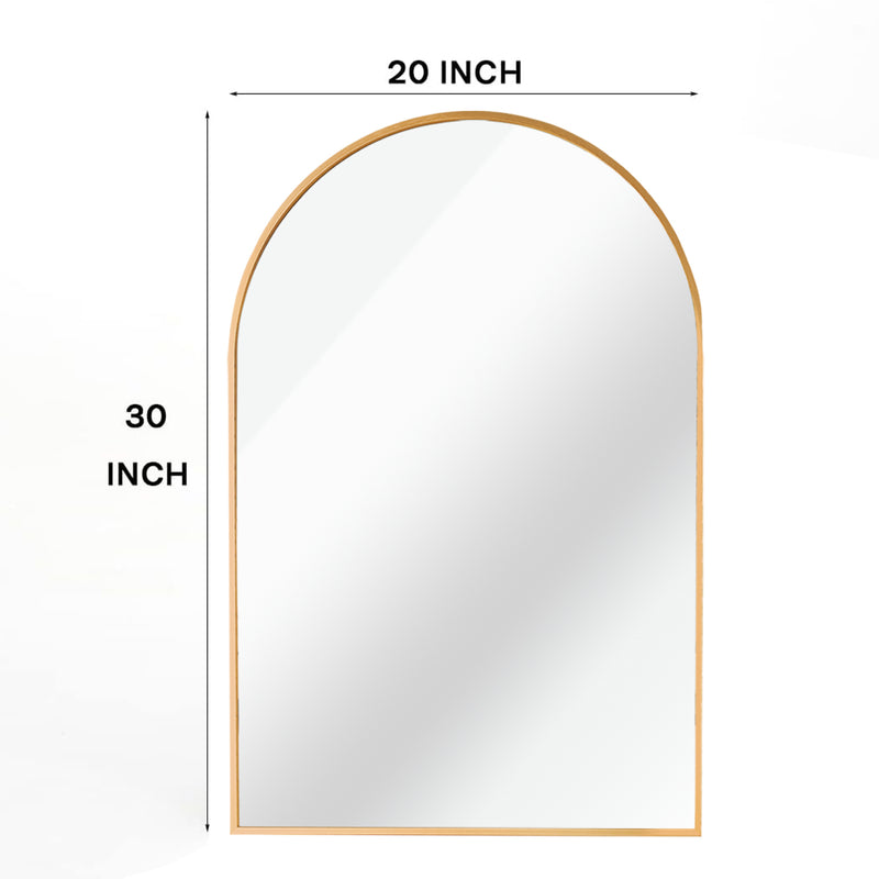 Gold 20x30 INCH Metal Arch Barhroom mirror