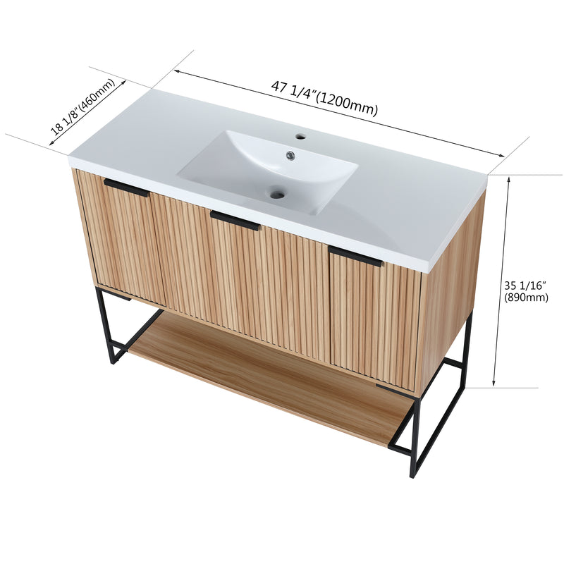 48 Inch Freestanding Bathroom Vanity With Resin Basin,48x18