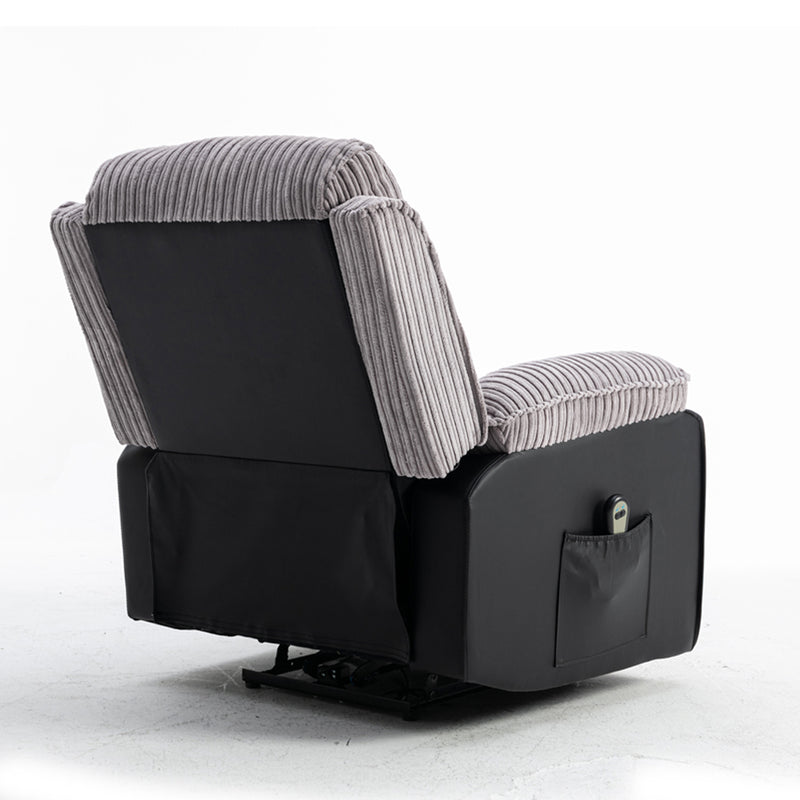 Grey Fabric Recliner Chair  Theater Single Recliner Thick Seat and Backrest, suitable for living room, side bags Electric sofa chair, electric remote control.The angle can adjust freely