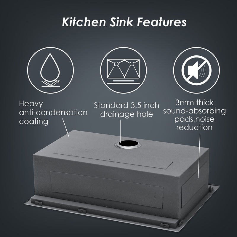 30 Drop In Kitchen Sink -  30 inch Kitchen Sink Topmount Ledge Workstation 18 Gauge Stainless Steel Single Bowl Kitchen Sink