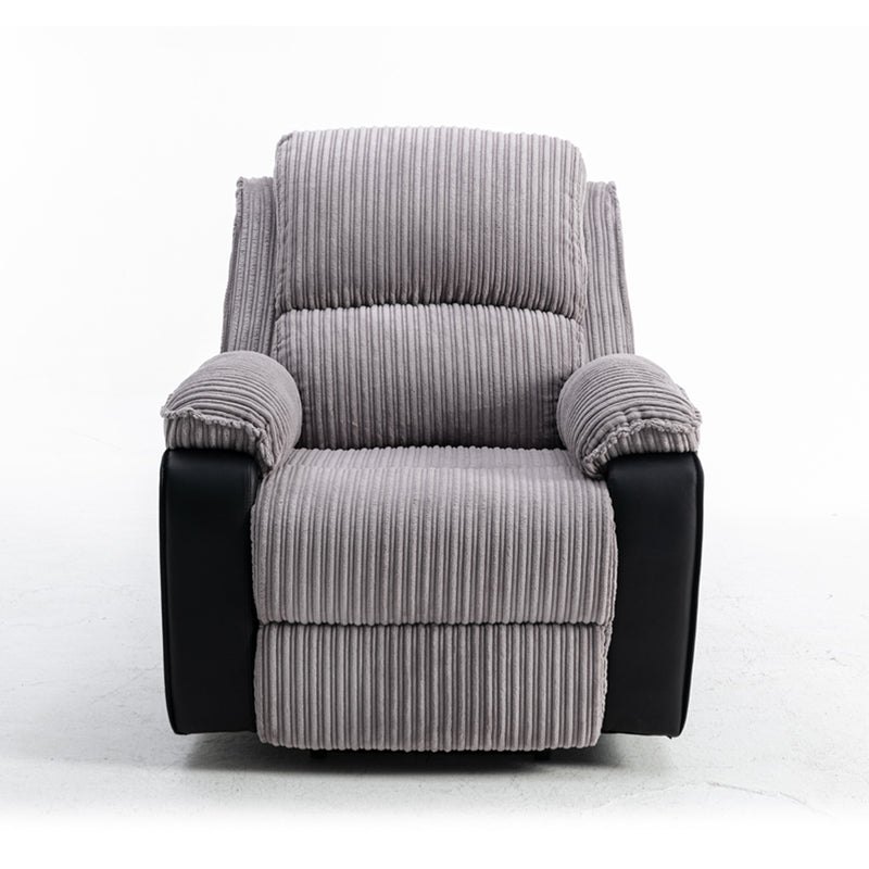 Grey Fabric Recliner Chair  Theater Single Recliner Thick Seat and Backrest, suitable for living room, side bags Electric sofa chair, electric remote control.The angle can adjust freely