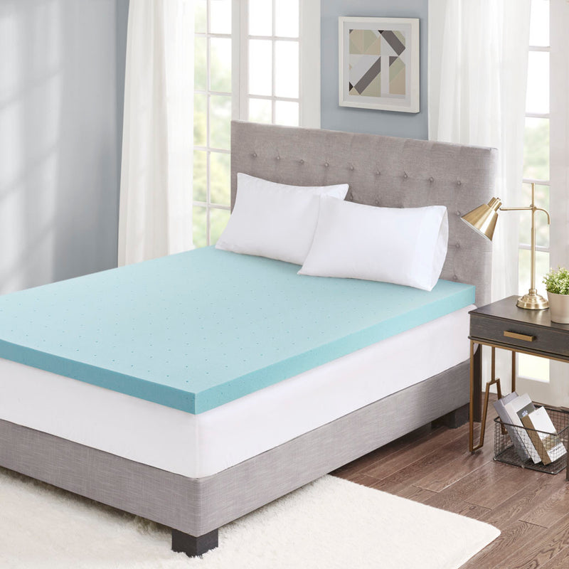 Hypoallergenic 3" Cooling Gel Memory Foam Mattress Topper with Removable Cooling Cover