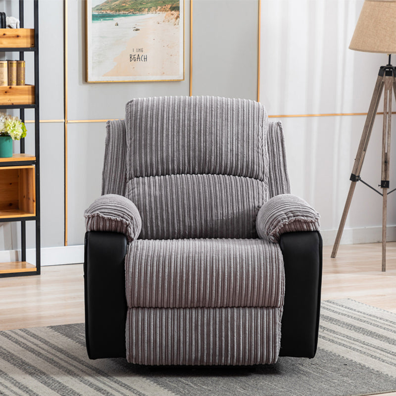 Grey Fabric Recliner Chair  Theater Single Recliner Thick Seat and Backrest, suitable for living room, side bags Electric sofa chair, electric remote control.The angle can adjust freely