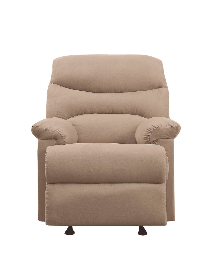 Arcadia Recliner (Motion) in Light Brown Microfiber