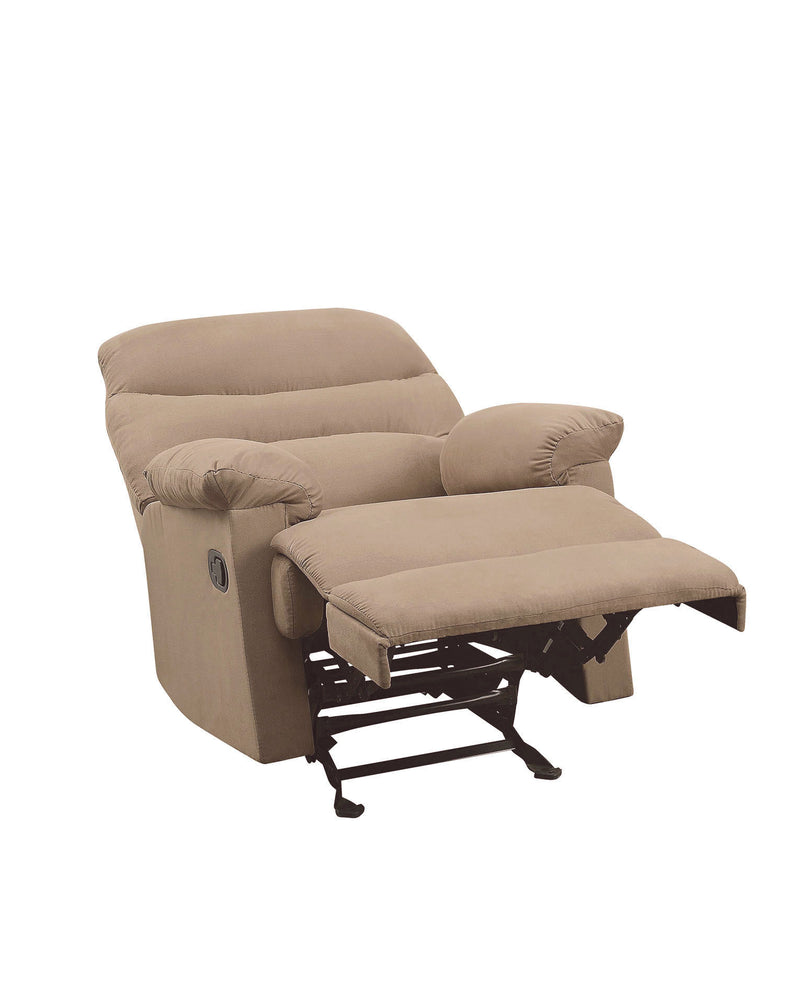 Arcadia Recliner (Motion) in Light Brown Microfiber