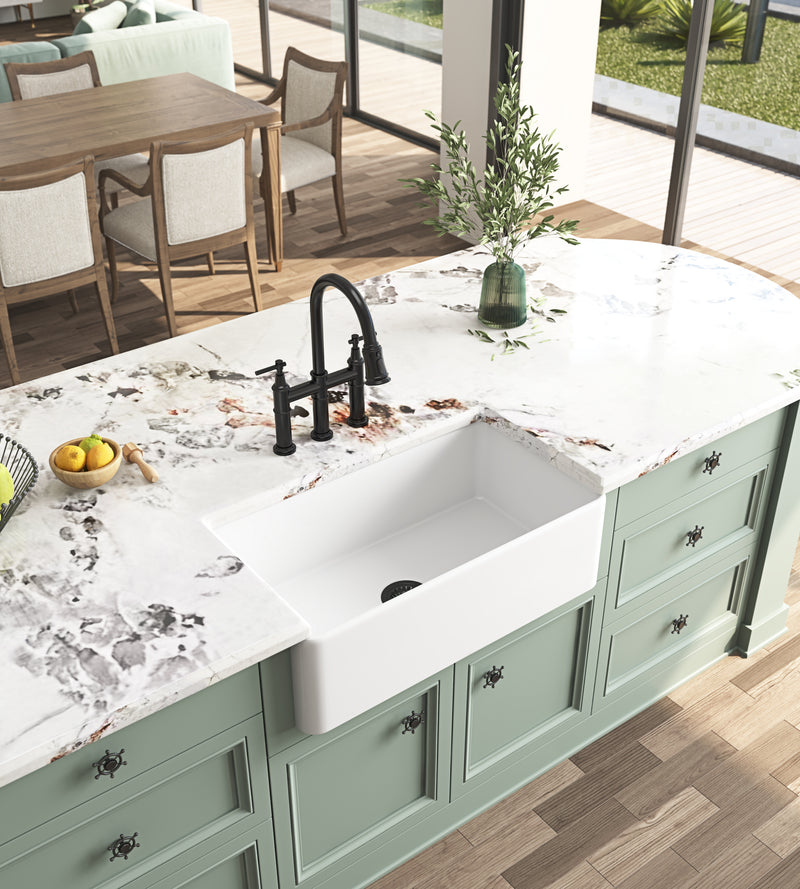 Farmhouse/Apron Front White Ceramic Kitchen Sink