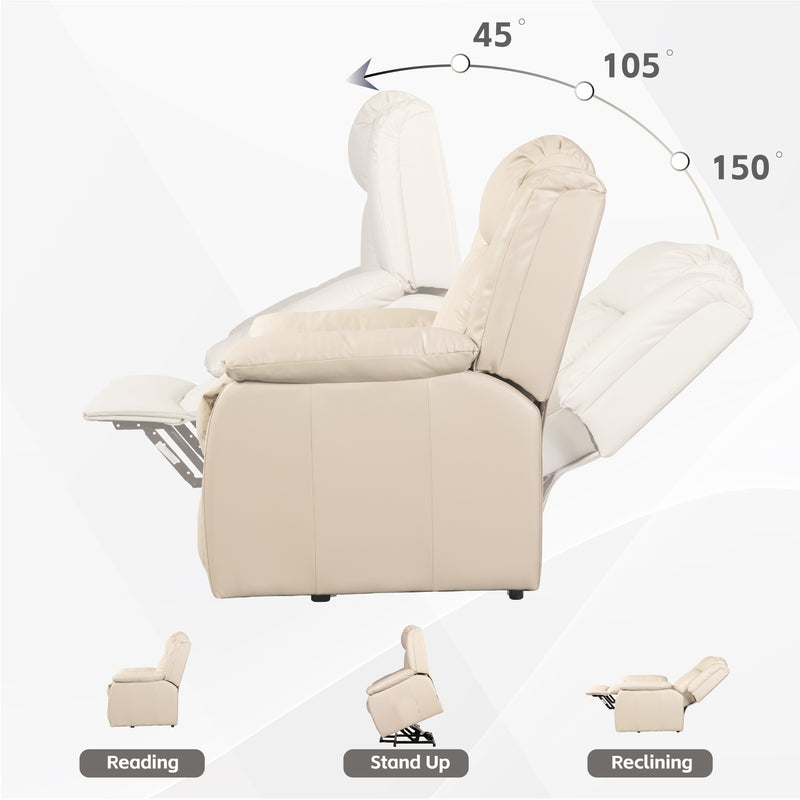 Lehboson Lift Chair Recliners, Electric Power Recliner Chair Sofa for Elderly, massage and heating(Common, Beige)