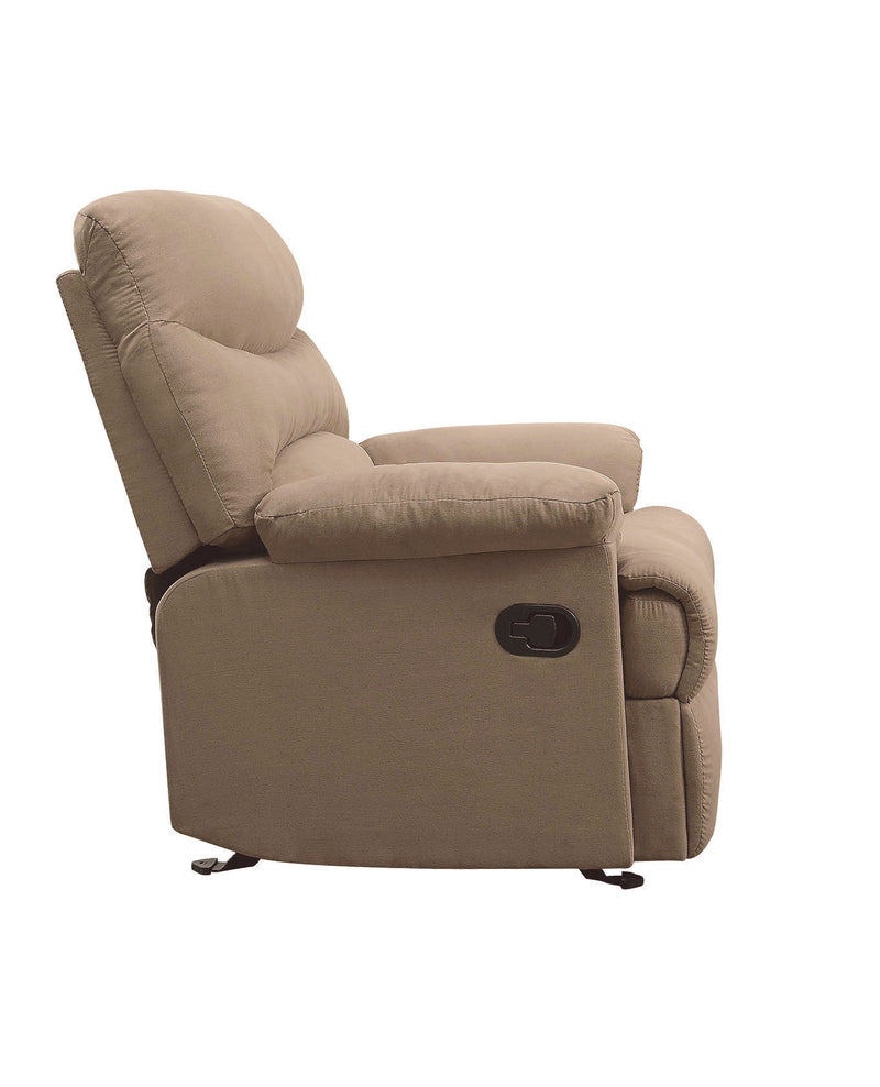 Arcadia Recliner (Motion) in Light Brown Microfiber