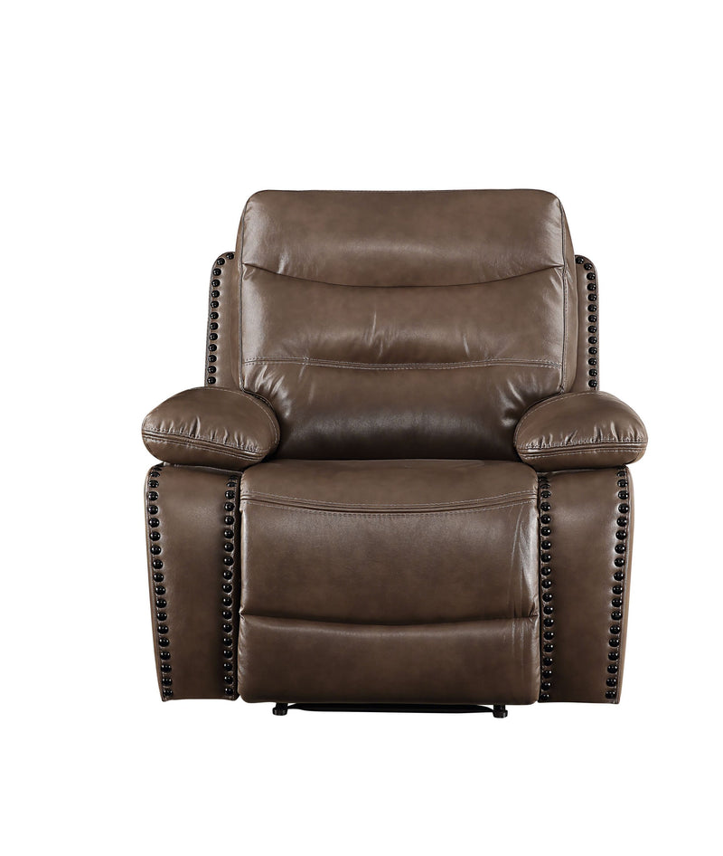 Aashi Recliner (Power Motion), Brown Leather-Gel Match