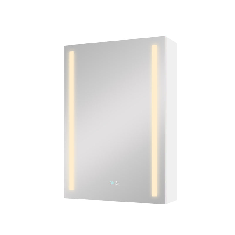 30x20 inch LED Bathroom Medicine Cabinet Surface Mounted Cabinets With Lighted Mirror  White Right Open