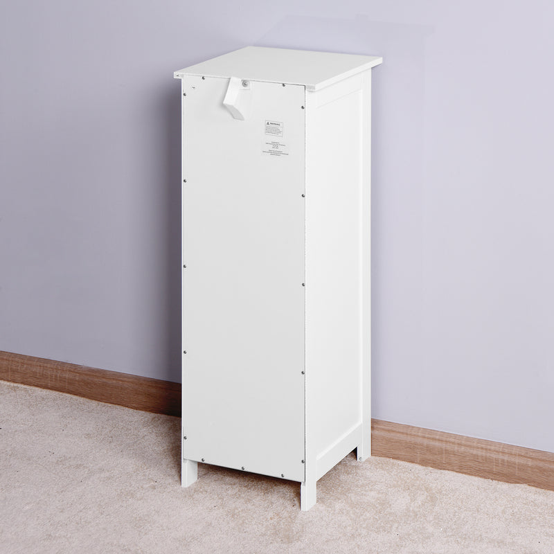 White Bathroom Storage Cabinet, Freestanding Cabinet with Drawers