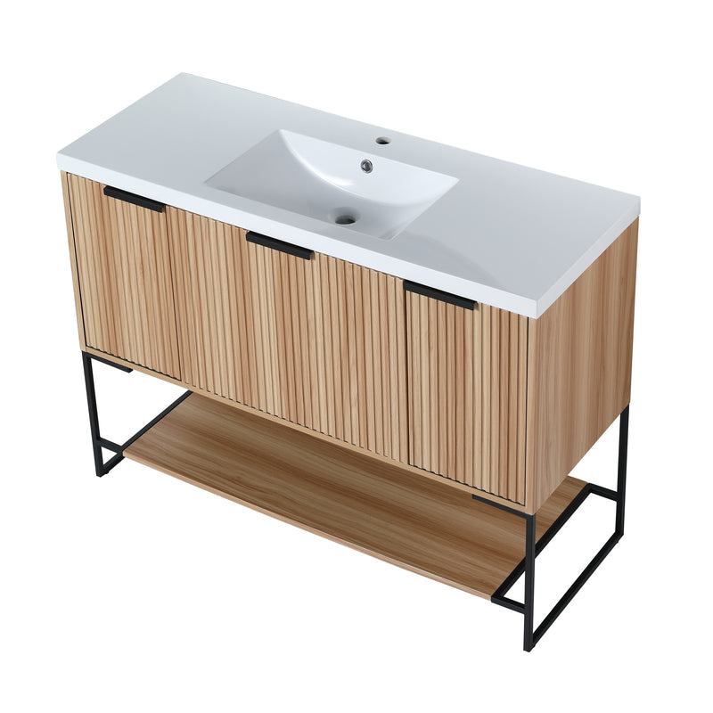 48 Inch Freestanding Bathroom Vanity With Resin Basin,48x18