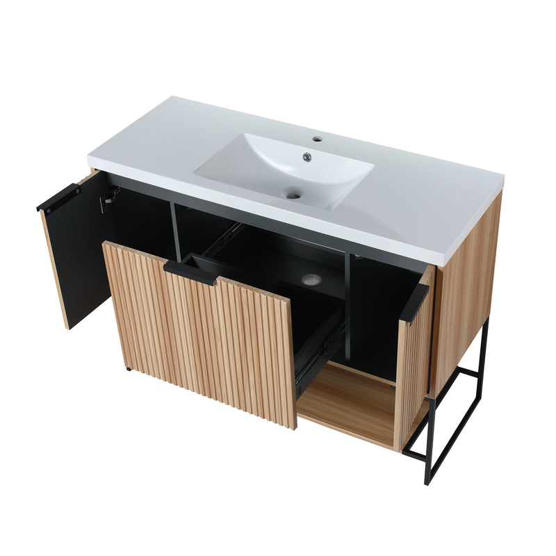 48 Inch Freestanding Bathroom Vanity With Resin Basin,48x18