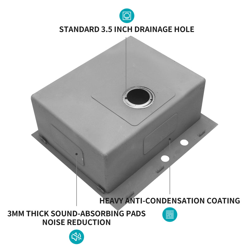 Stainless Steel Drop In Kitchen Sink - 25 Inch Drop-in Topmount Sinks 16 Gauge R10 Tight Radius Deep Single Bowl 25" Basin Sink