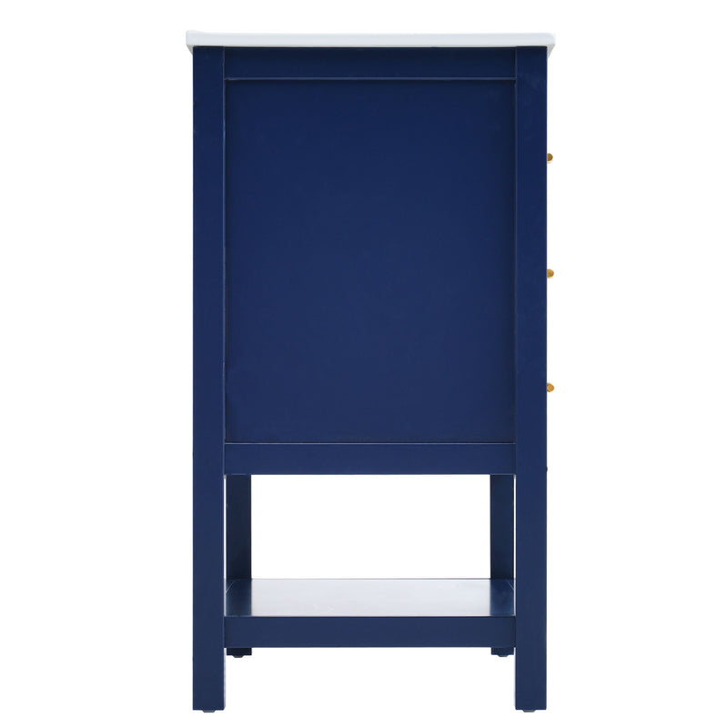 [Viedo]Modern 30inch Navy Blue/White Bathroom Vanity Cabinet Combo with Open
Storge, Two Drawers