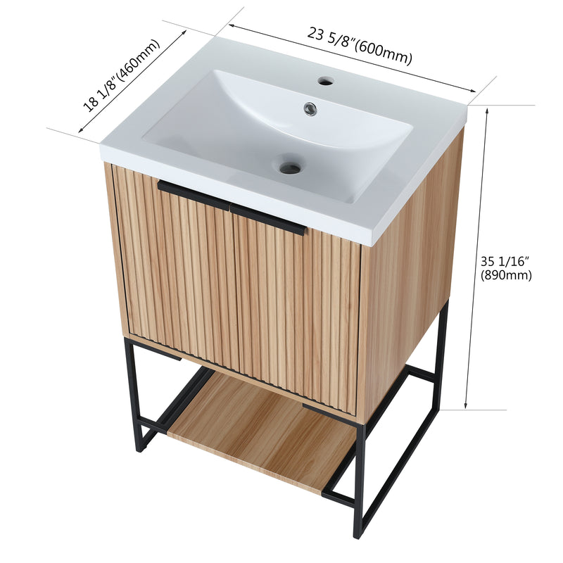 24 Inch Freestanding Bathroom Vanity With Resin Basin,24x18,(W99951313)