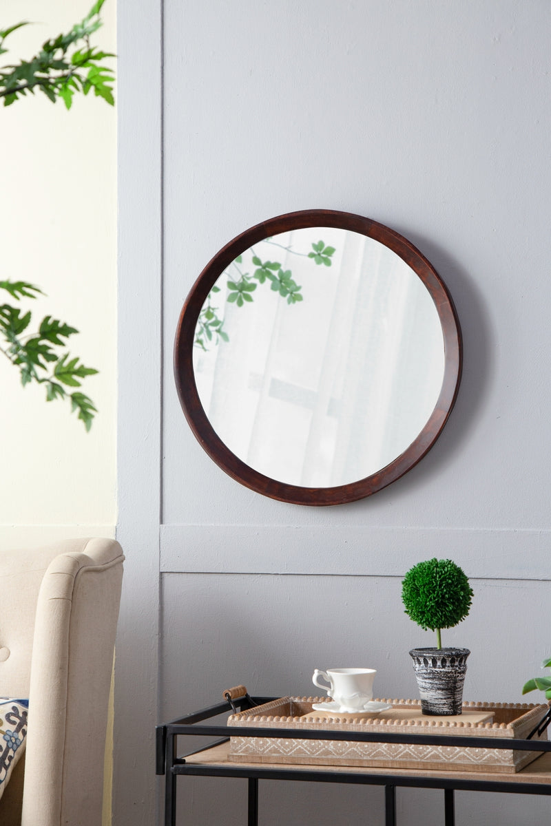 20x1.5"Transitional Decor Style Mango Wood Wall Mirror Wall Decor with Frame of Solid Mango Wood for Bathroom,Entryway Console Lean Against Wall