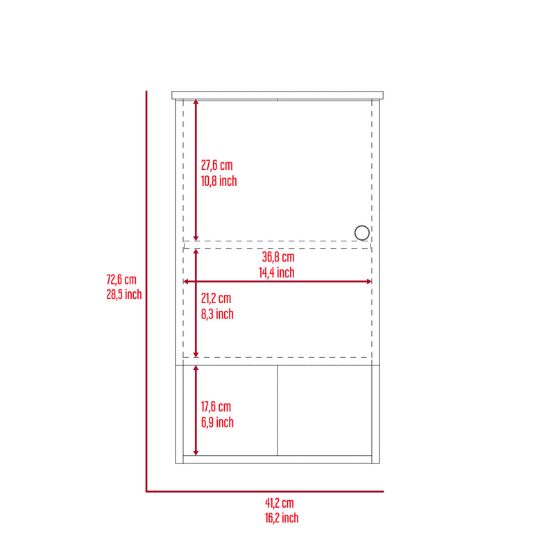 Medicine Cabinet Porto, Two Internal Shelves, Light Oak / White Finish