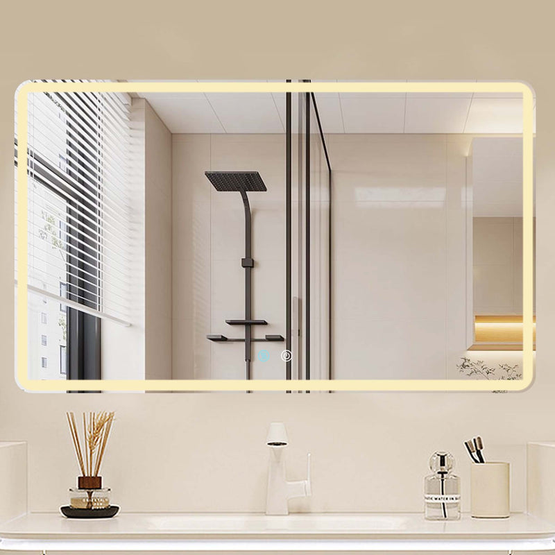 60 x 36 LED Mirror for Bathroom, LED Vanity Mirror, Adjustable 3 Color, Dimmable Vanity Mirror with Lights, Anti-Fog, Touch Control Wall Mounted Bathroom Mirror,Vertical