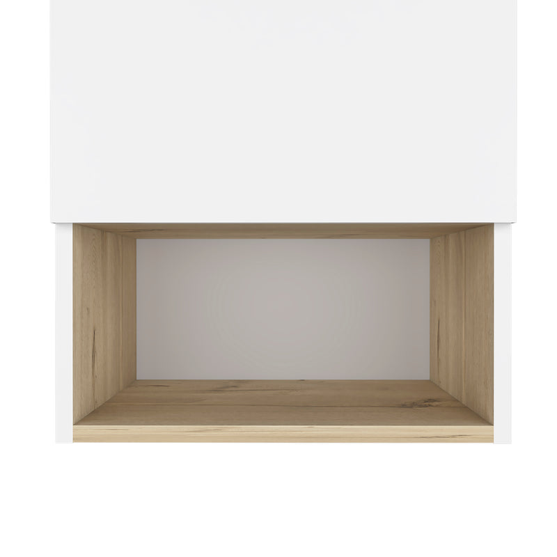 Medicine Cabinet Porto, Two Internal Shelves, Light Oak / White Finish