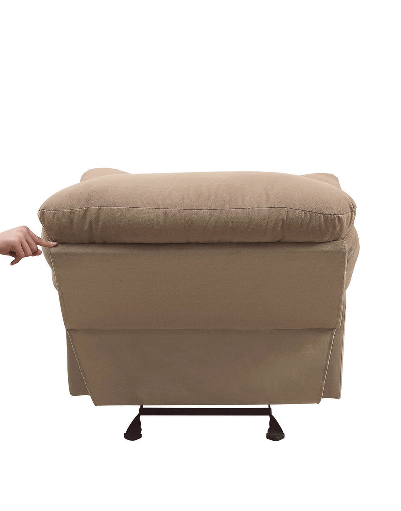 Arcadia Recliner (Motion) in Light Brown Microfiber