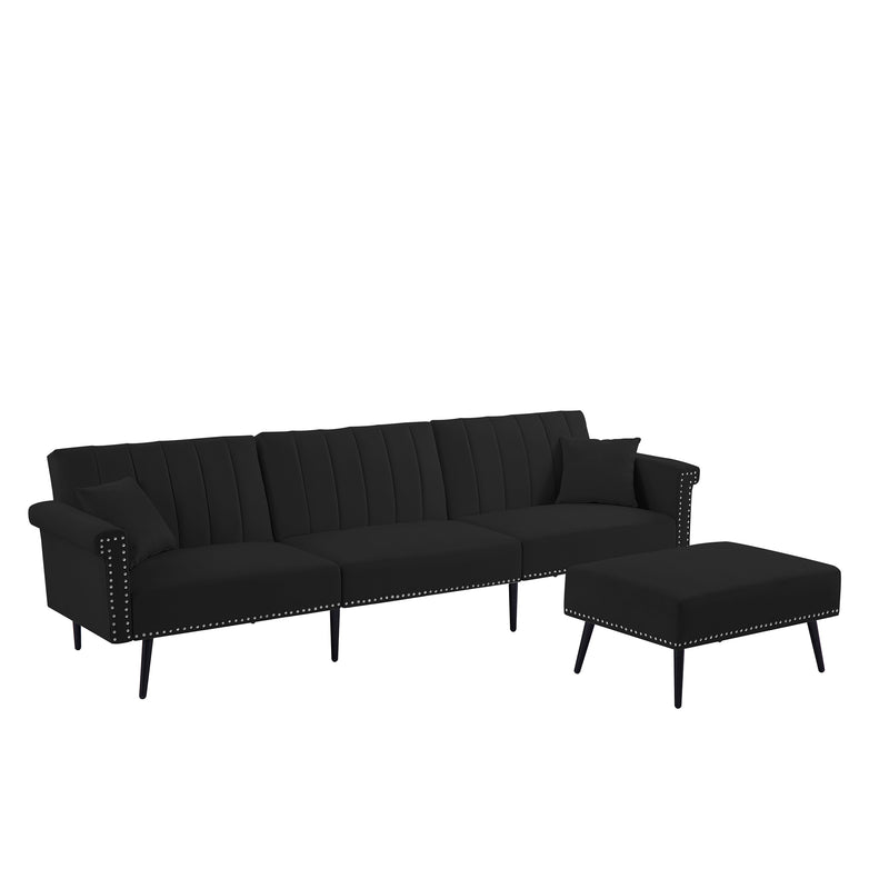 BLACK  SECTIONAL SOFA BED