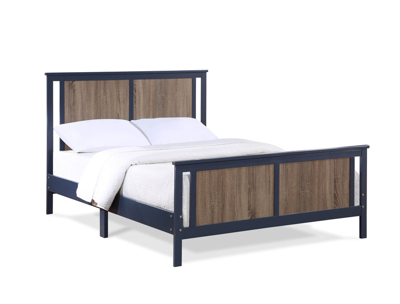 Connelly Full Bed Midnight Blue/Vintage Walnut