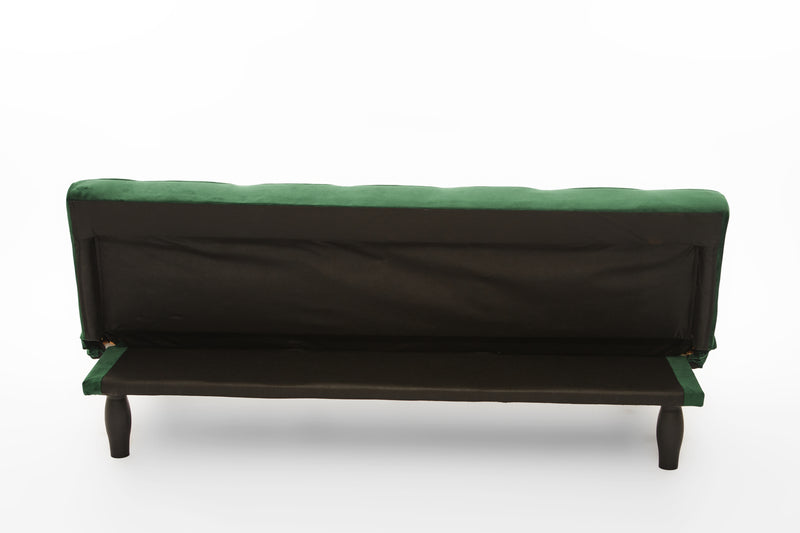 2534B Sofa converts into sofa bed 66" green velvet sofa bed suitable for family living room, apartment, bedroom